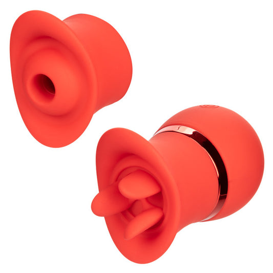 French Kiss 12 Function Suck & Play Interchangeable Set Red - Clit Ticklers and Pulsators