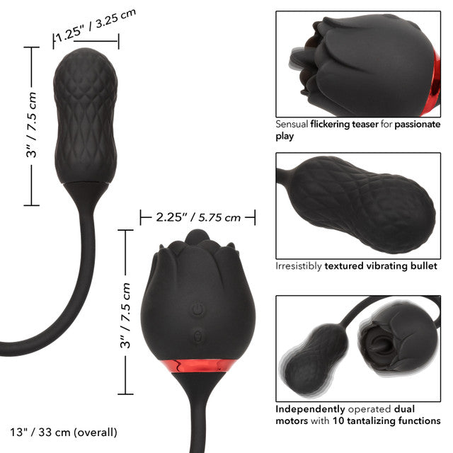 French Kiss Elite Siren 10 Function Clitoral Stimulator Black Clit Ticklers and Pulsators