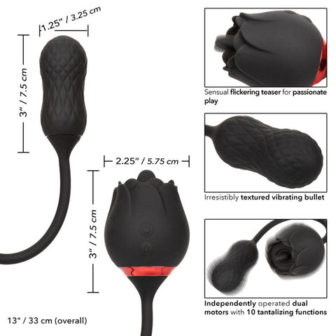 French Kiss Elite Siren 10 Function Clitoral Stimulator Black - Clit Ticklers and Pulsators