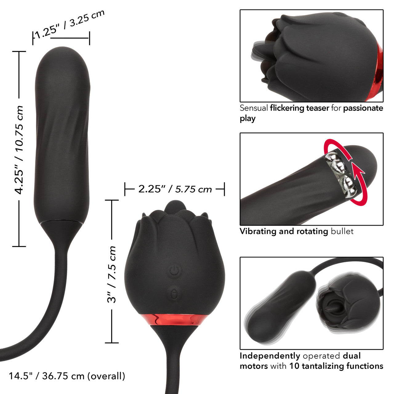 California Exotics Elite Lover Clitoral Vibrator Black Clit Ticklers and Pulsators