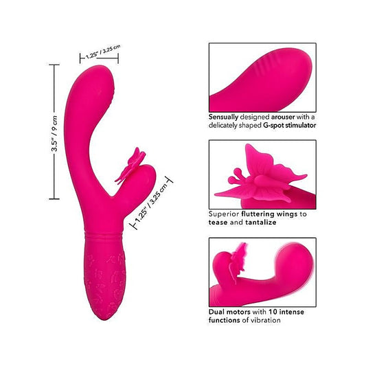 Rechargeable Butterfly Kiss Flutter 10 Function Rabbit Vibrator - Rabbit Vibrators