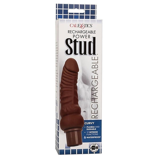 Rechargeable Power Stud Curvy Vibrating Dildo - Vibrating Dildos