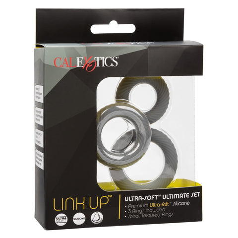 Link Up Ultra-Soft Ultimate Stretchy Male Cock Ring Set - Stretchy Cock Rings