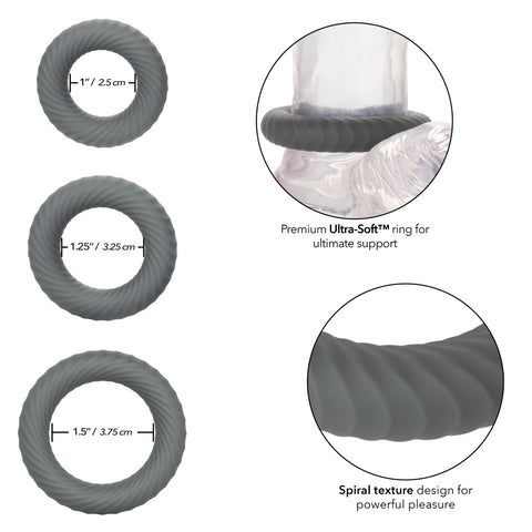 Link Up Ultra-Soft Ultimate Stretchy Male Cock Ring Set - Stretchy Cock Rings