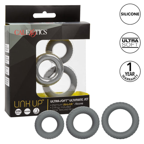 Link Up Ultra-Soft Ultimate Stretchy Male Cock Ring Set - Stretchy Cock Rings