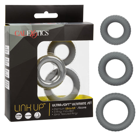 Link Up Ultra-Soft Ultimate Stretchy Male Cock Ring Set - Stretchy Cock Rings