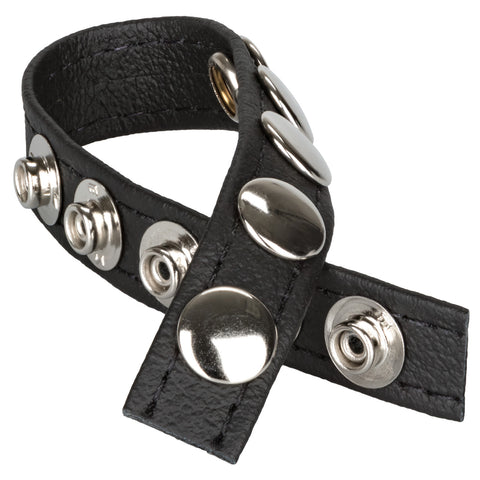 California Exotics Ares Leather Multi Snap Cock Ring - Cock Rings