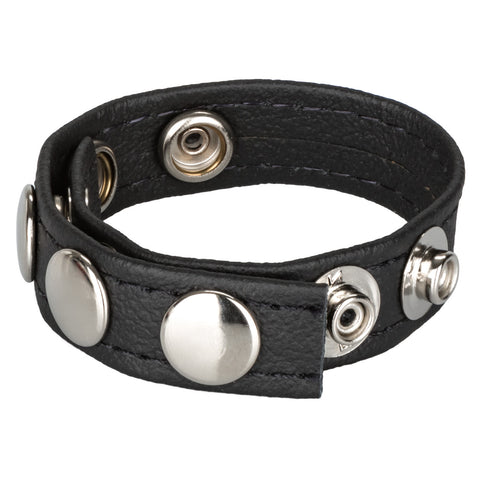 California Exotics Ares Leather Multi Snap Cock Ring - Cock Rings
