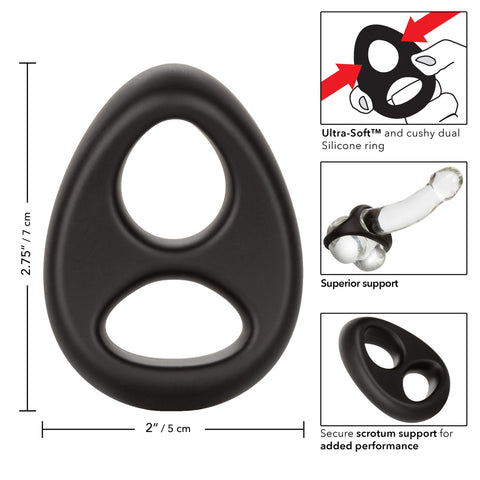 CalExotics Ultra Soft Stretchy Dual Cock Ring - Stretchy Cock Rings