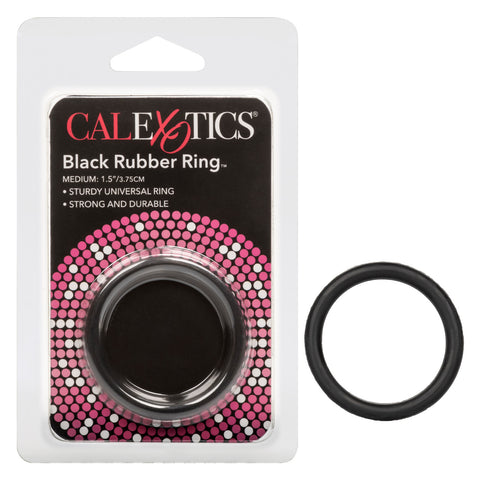 California Exotics Stretchy Mens Rubber Cock Ring Black - Stretchy Cock Rings