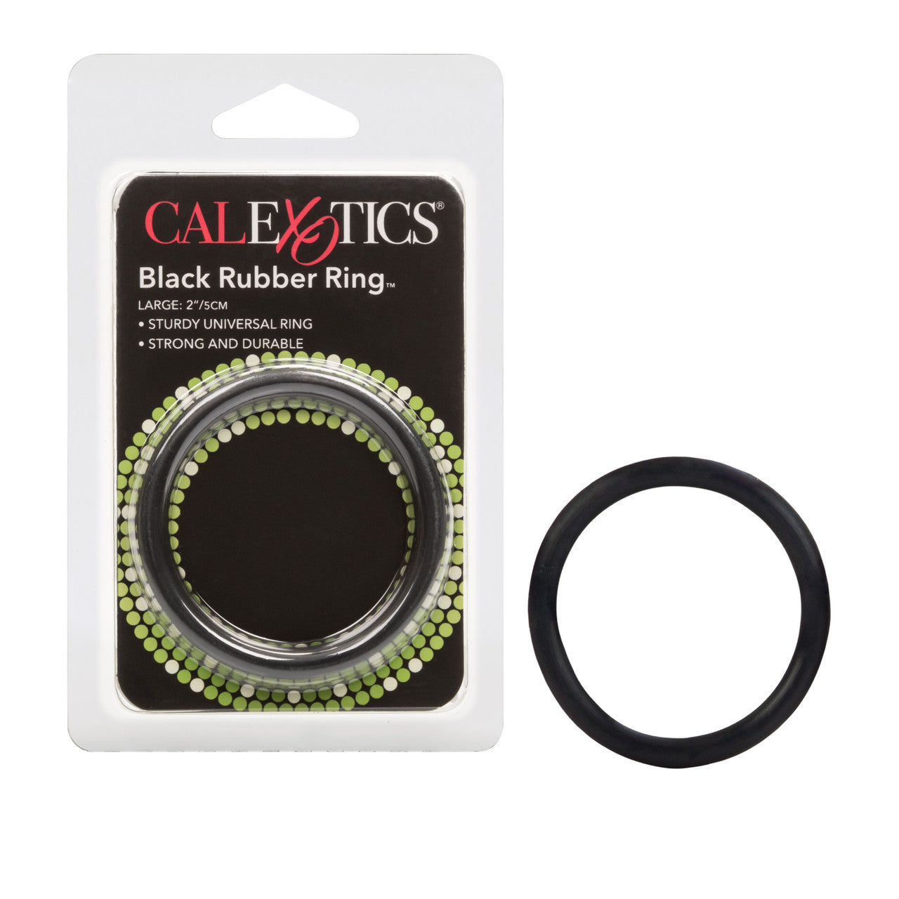 California Exotics Stretchy Mens Rubber Cock Ring Black Large Stretchy Cock Rings