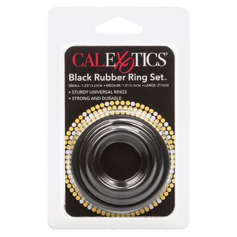 CalExotics 3 Piece Stretchy Rubber Cock Ring Set - Stretchy Cock Rings