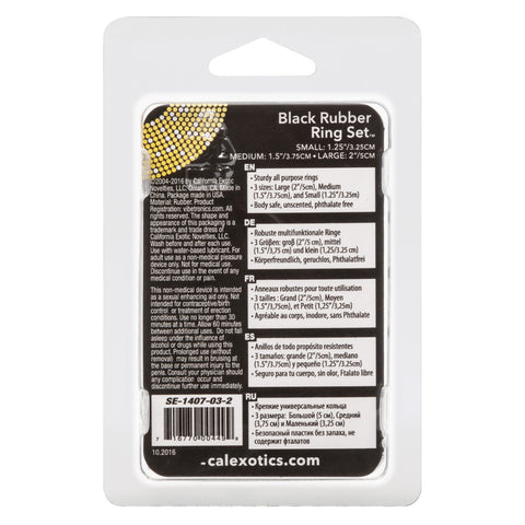 CalExotics 3 Piece Stretchy Rubber Cock Ring Set - Stretchy Cock Rings