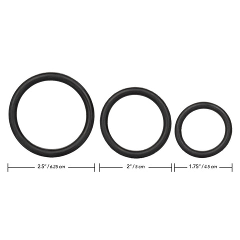 CalExotics 3 Piece Stretchy Rubber Cock Ring Set - Stretchy Cock Rings