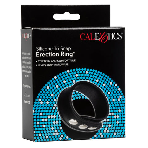 CalExotics Silicone Tri-Snap Erection Enhancer Ring - Stretchy Cock Rings
