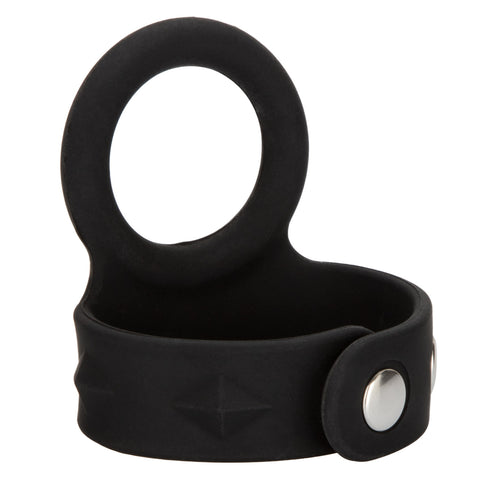CalExotics Silicone Tri-Snap Scrotum Support Cock Ring - Cock Rings