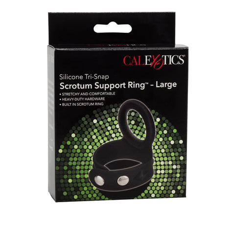 CalExotics Silicone Tri-Snap Scrotum Support Cock Ring - Cock Rings