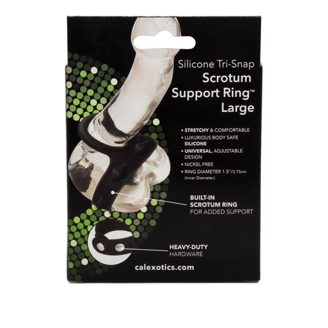 CalExotics Silicone Tri-Snap Scrotum Support Cock Ring - Cock Rings