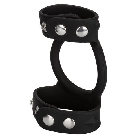 CalExotics Silicone Tri-Snap Male C and B Cage - Stretchy Cock Rings