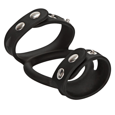 CalExotics Silicone Tri-Snap Male C and B Cage - Stretchy Cock Rings