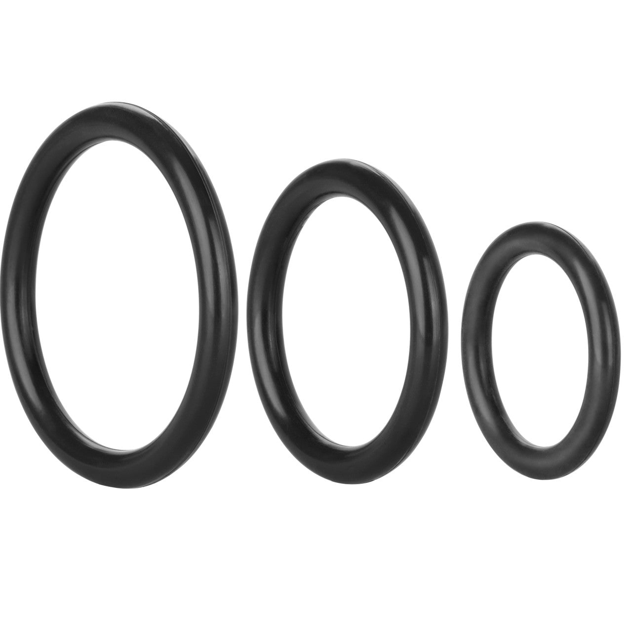 CalExotics 3 PIece Stretchy Mens Tri-Rings Black Stretchy Cock Rings