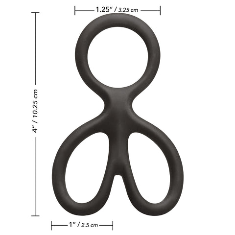 CalExotics Silicone Ball Spreader Erection Enhancer - Stretchy Cock Rings