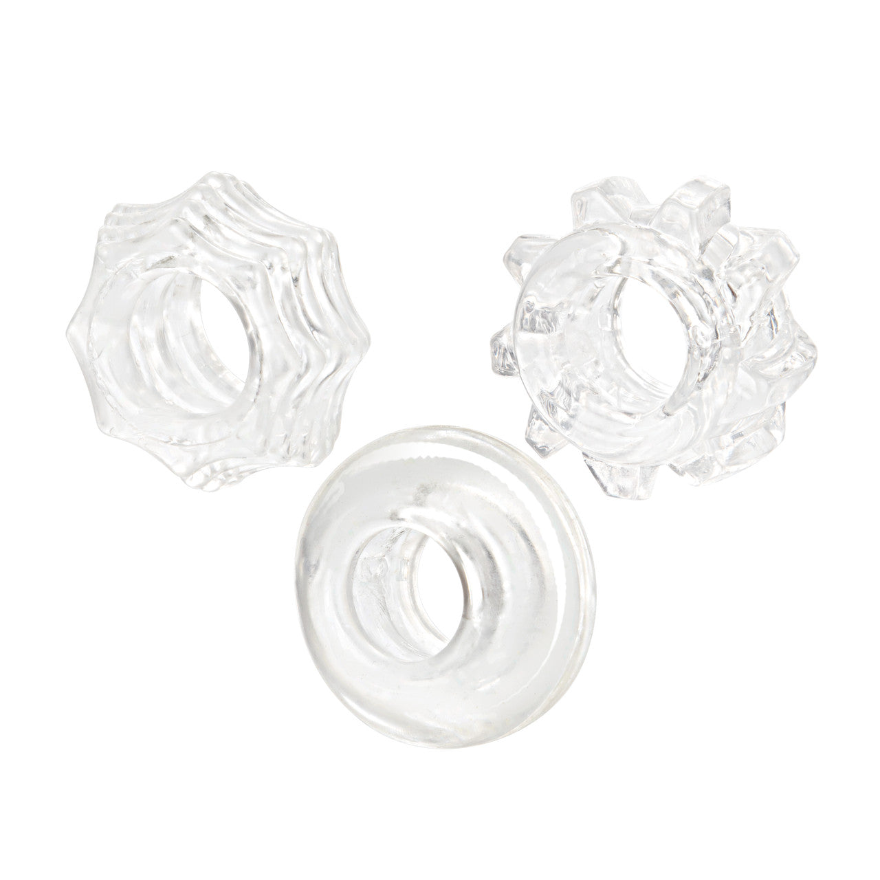 California Exotics Reversible Mens Cock Ring Set Clear Cock Ring Sets