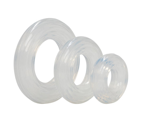 California Exotics Premium Silicone Cock Ring Set - Stretchy Cock Rings