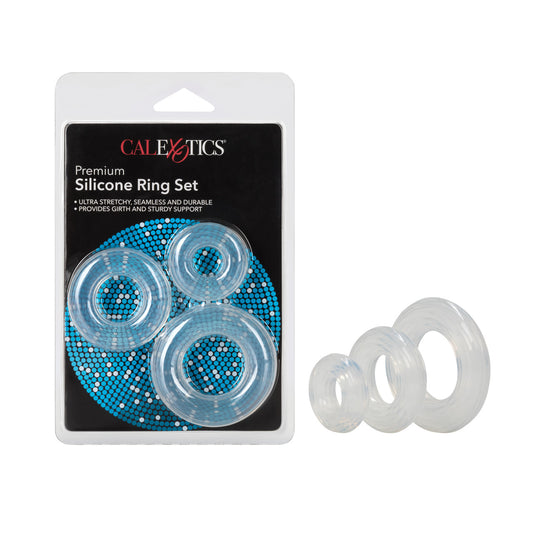 California Exotics Premium Silicone Cock Ring Set Stretchy Cock Rings