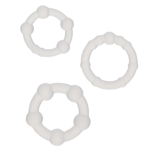 CalExotics Alpha Liquid Silicone Beaded Cock Rings - Cock Ring Sets