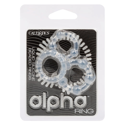 CalExotics Alpha Liquid Silicone Beaded Cock Rings - Cock Ring Sets
