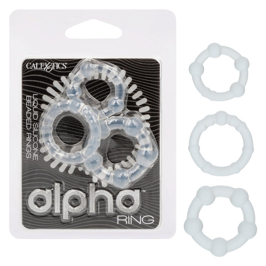 CalExotics Alpha Liquid Silicone Beaded Cock Rings - Cock Ring Sets