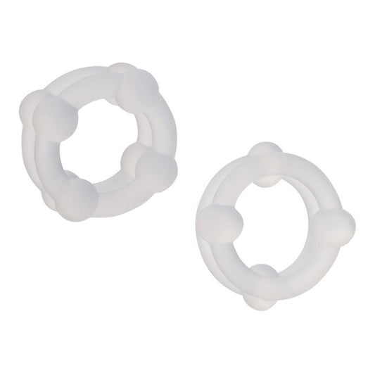 CalExotics Alpha Liquid Silicone Double Stacker Cock Ring - Cock Ring Sets