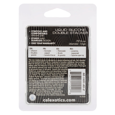 CalExotics Alpha Liquid Silicone Double Stacker Cock Ring - Cock Ring Sets