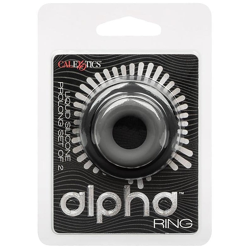 Alpha Liquid Silicone Prolong Stretchy Cock Ring Set of 2 - Cock Ring Sets