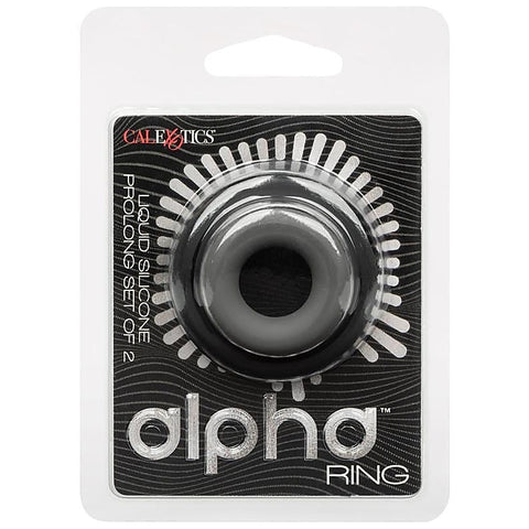 Alpha Liquid Silicone Prolong Stretchy Cock Ring Set of 2 - Cock Ring Sets