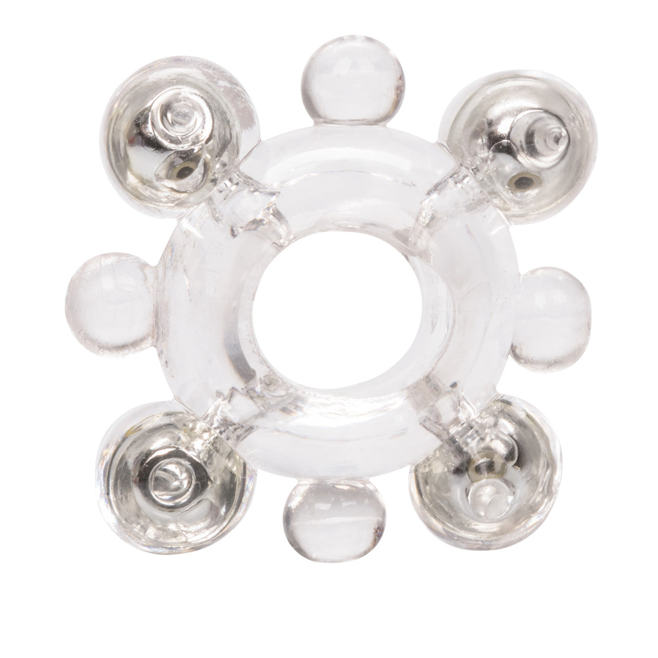 Basic Essentials Erection Enhancer Ring with Beads Stretchy Cock Rings