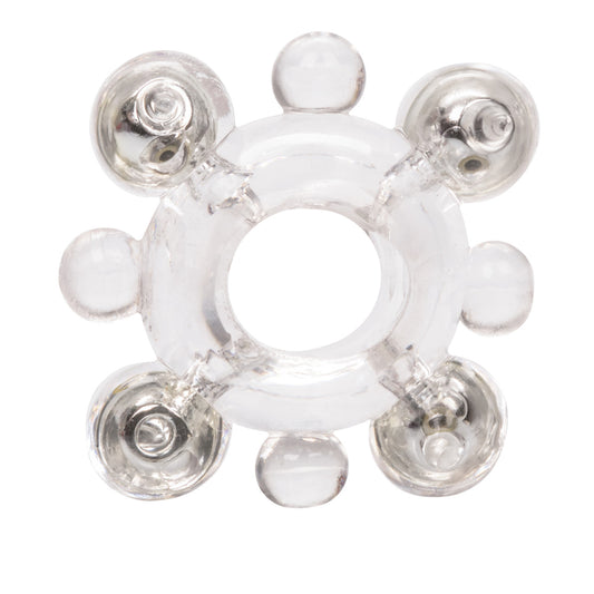 Basic Essentials Erection Enhancer Ring with Beads - Stretchy Cock Rings