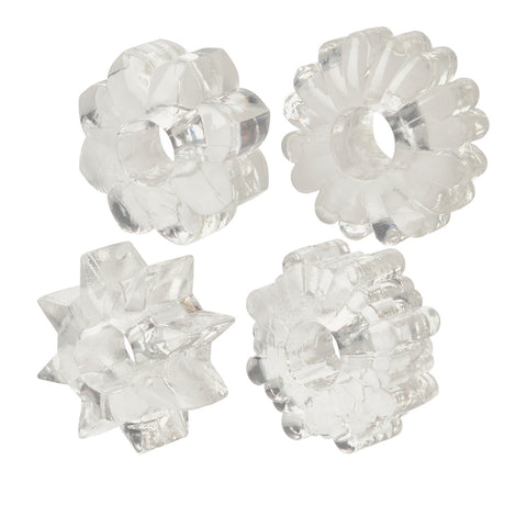 Basic Essentials Set of 4 Super Stretchy Cock Rings - Stretchy Cock Rings
