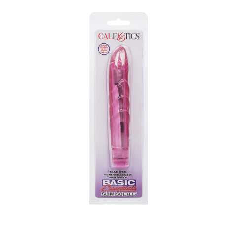 Basic Essentials Slim Softee G-Spot Vibrator Pink - Waterproof Vibrators