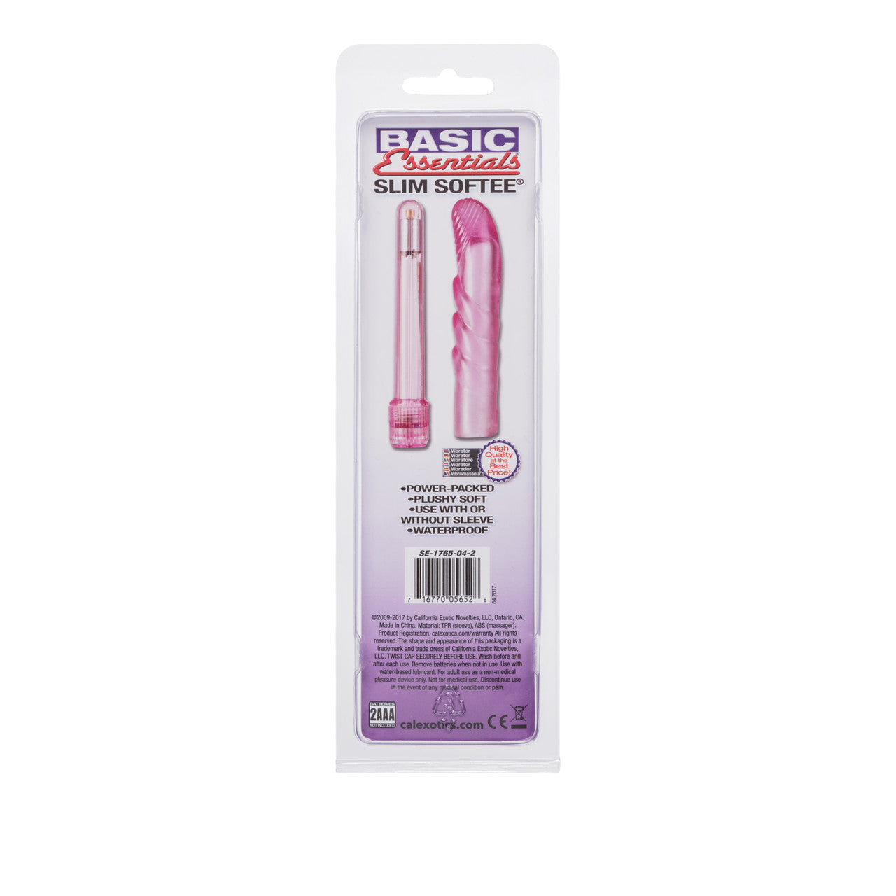 Basic Essentials Slim Softee G-Spot Vibrator Pink Waterproof Vibrators