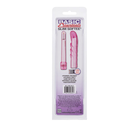 Basic Essentials Slim Softee G-Spot Vibrator Pink - Waterproof Vibrators