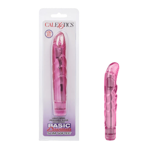 Basic Essentials Slim Softee G-Spot Vibrator Pink - Waterproof Vibrators