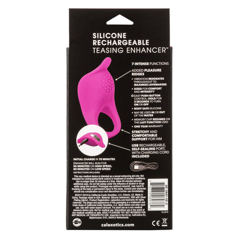 CalExotics Teasing Enhancer Cock Ring Purple - Cock Rings