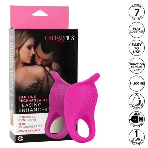 CalExotics Teasing Enhancer Cock Ring Purple - Cock Rings