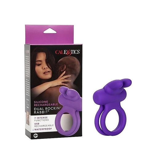 Rechargeable Rockin Rabbit Enhancer Vibrating Cock Ring