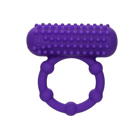 Silicone 12 Functions Rechargeable 5 Bead Maximus Ring - Vibrating Cock Rings