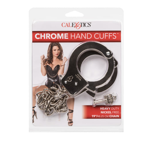 California Exotics BDSM Play Chrome Hand Cuffs - Cuffs And Restraints
