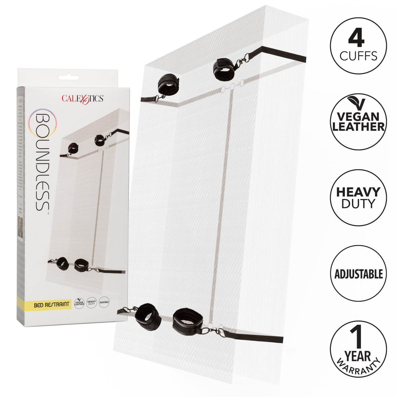 CalExotics Boundless Bondage Play Bed Restraint Cuffs and Restraints