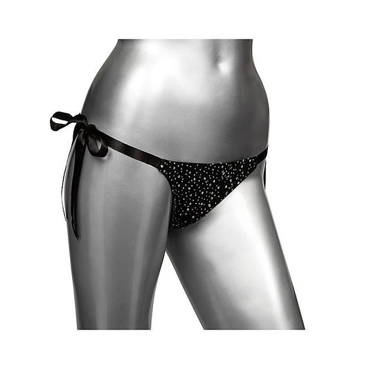 Radiance Side-Tie Rhinestone Mesh Panties - G-Strings, Panties and Shorts